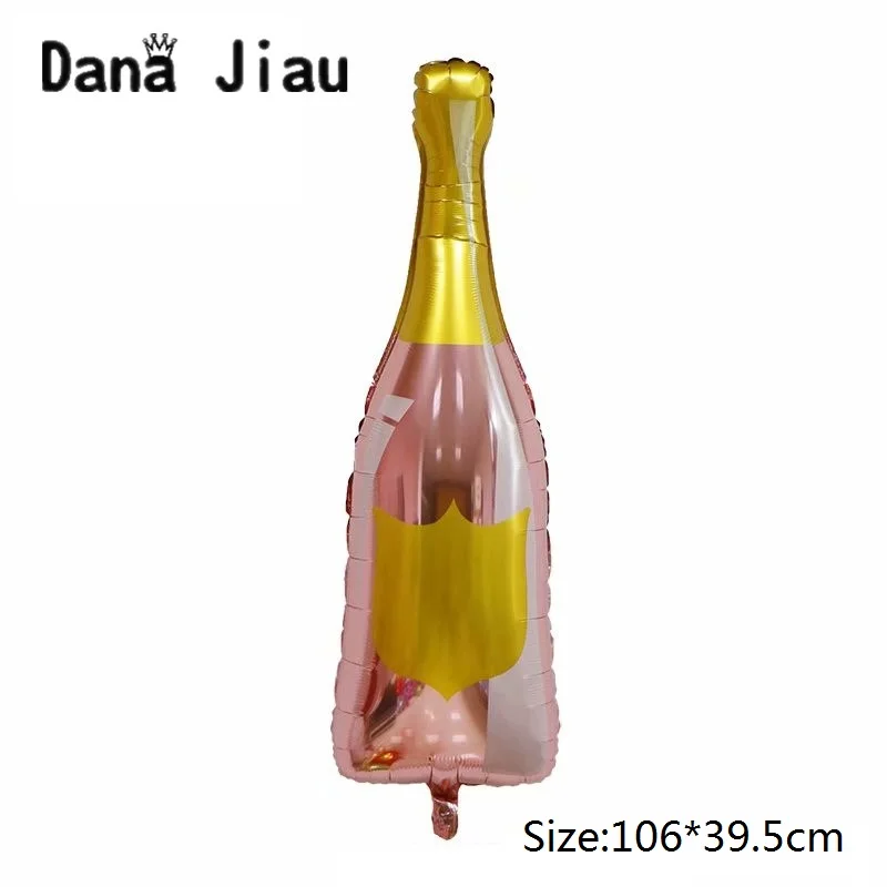 

Dana jiau Новая Большая розовая бутылка вина для шампанского, Свадебный юбилей, вечерние надувной шар из алюминиевой фольги, украшение, подарок,...