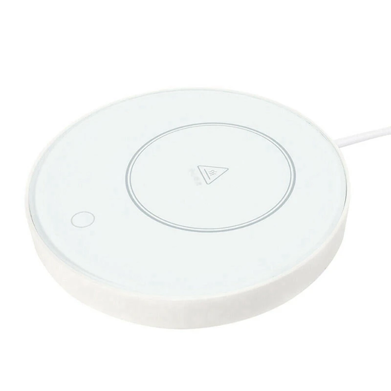 USB подставка для чашки с подогревом и набором из керамической цветочной заварочной чайной кружки, блюдца с птичкой и стеклянного горшка.