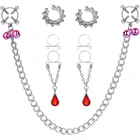 Поддельные кольца для сосков для женщин, кольца для сосков без пирсинга, клипса для пирсинга для женщин, кольца для сосков из нержавеющей стали, пирсинг для сосков