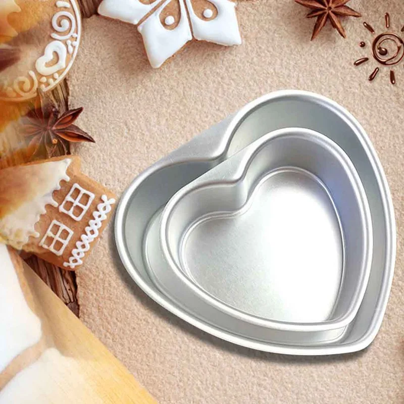 6 8 дюймов в форме сердца съемное дно утепленная Алюминий сплав шоколадный торт