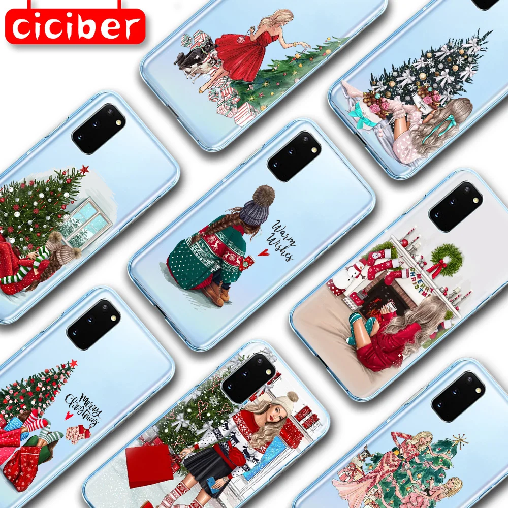 С принтом Рождественского дерева чехлы из ТПУ для Samsung Galaxy S10 S9 S8 S7 S20 Plus Ultra S10e A50 A51