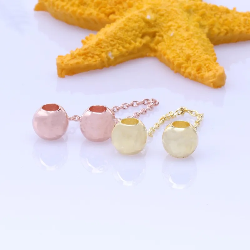 

Original 925 Sterling Silver Rose Gold Round Safety Chain Fit Pan Women Bracelet & Necklace Diy Jewelry