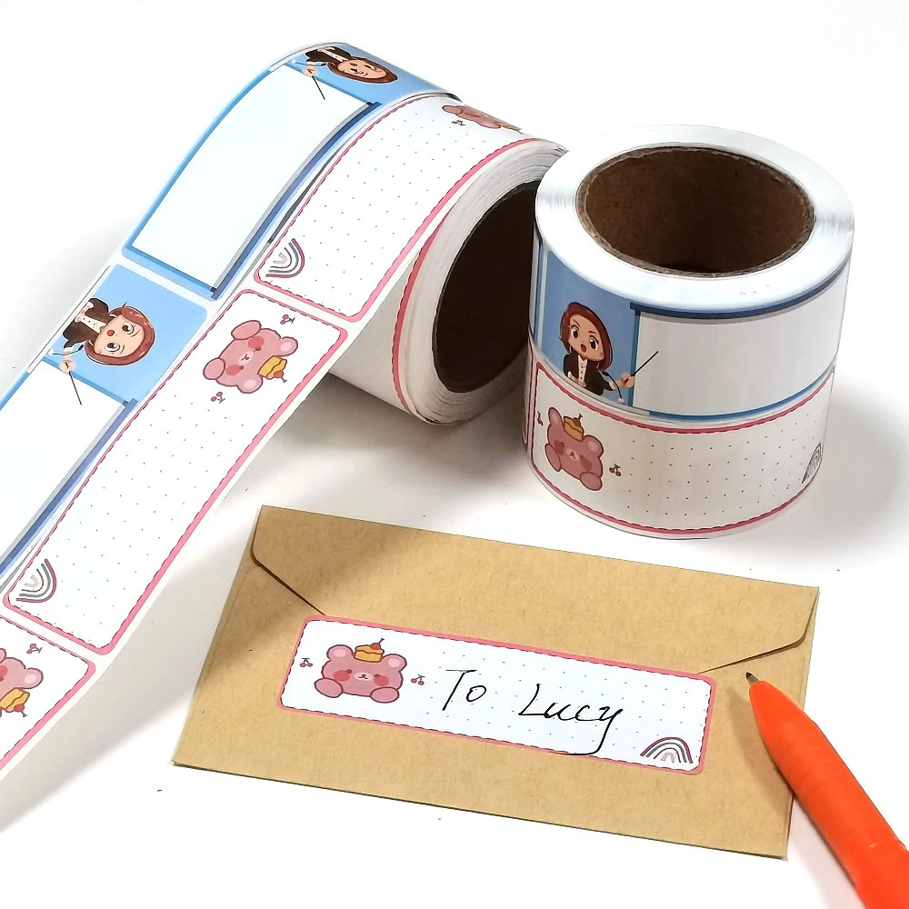 

120pcs/roll Cartoon DIY Blank Paper Label Handmade Baking Seal Sticker Gift Tag Jar Decoration Cute Stationery Sticker