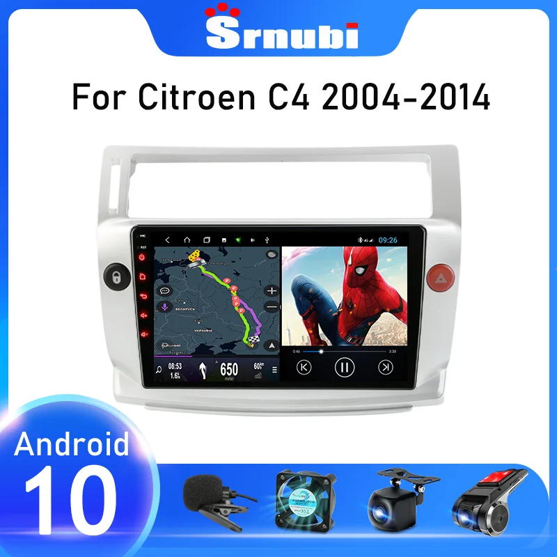 Srnubi Android 10 0 автомобильное радио для Citroen C4 C Triumph four 2004 2014 мультимедийный