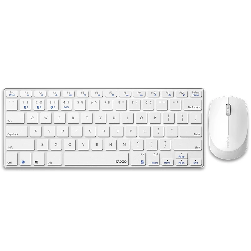 

Rapoo Multi-Mode Wireless Keyboard Mouse Combos Switch Between Bluetooth & RT 2.4G Connects to 3 Devices,Thin Al-Alloy Keypad