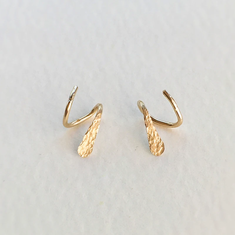 Real Piercing Earrings Ear Cuff Handmade Jewelry Vintage Boho Pendientes Gold Filled/925 Silver Oorbellen Minimalist Earrings