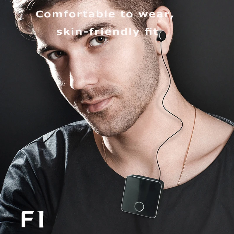 

Bluetooth 5.0 Earphones 95mAh Wireless Headset Stereo Business Headphone With Microphone Lavalier Pull Cord Headsets