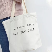 fashion women white canvas bag graphic aesthetic letter printed shopper bag kawaii casual lady shoulder tote bag
