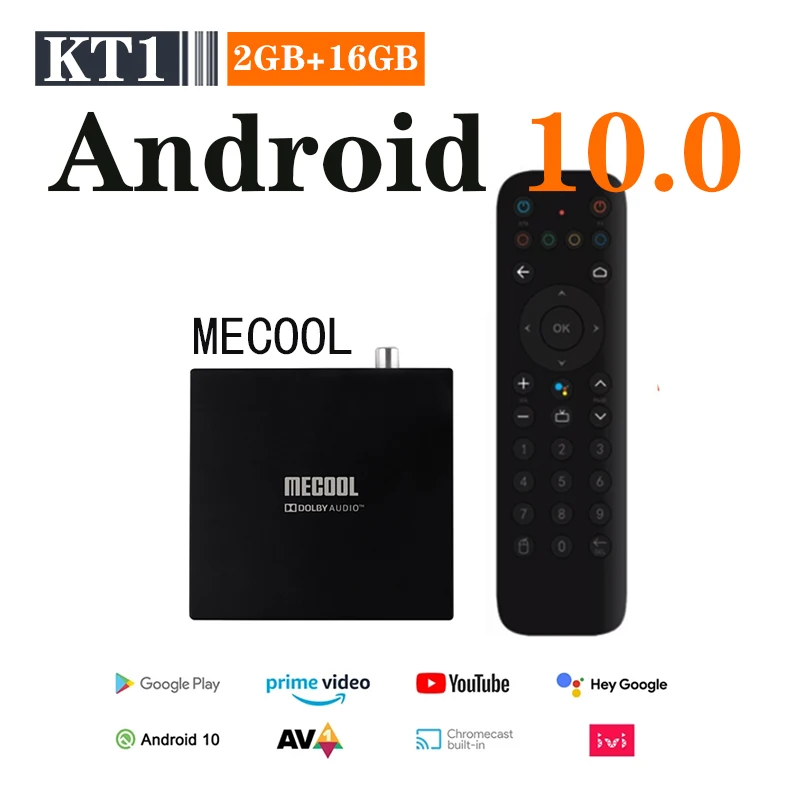 Mecool KT1 التلفزيون مربع DVB T2/C كومبو مجموعة أعلى مربع 2GB/16GB الروبوت 10.0 Amlogic S905X4-B رباعية النواة 2.4G/5G TV BOX مزود بواى فاى