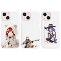 roxy mushoku tensei phone case for iphone 13 12 xs 11 pro max mini se 2020 6 6s 7 8 plus x xr cases candy color white funda