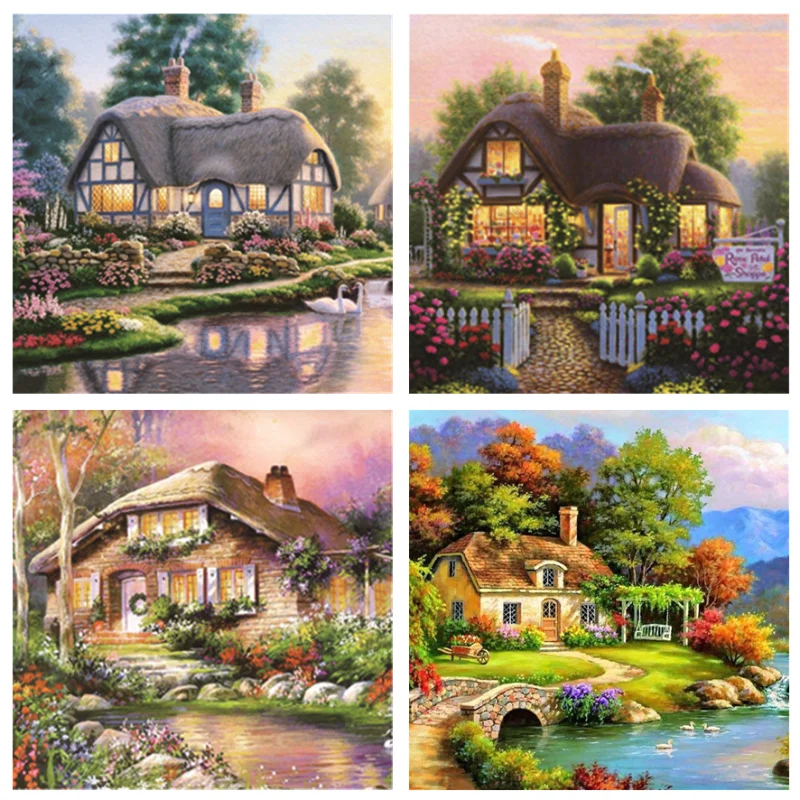 Алмазная 5D живопись сделай сам пейзаж дом вышивка крестиком полная садовый