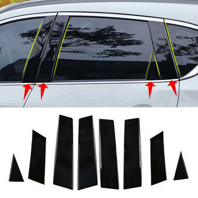 

Replacement Window Pillar Trim 8pcs/set Set 8x Waterproof C plastic Car