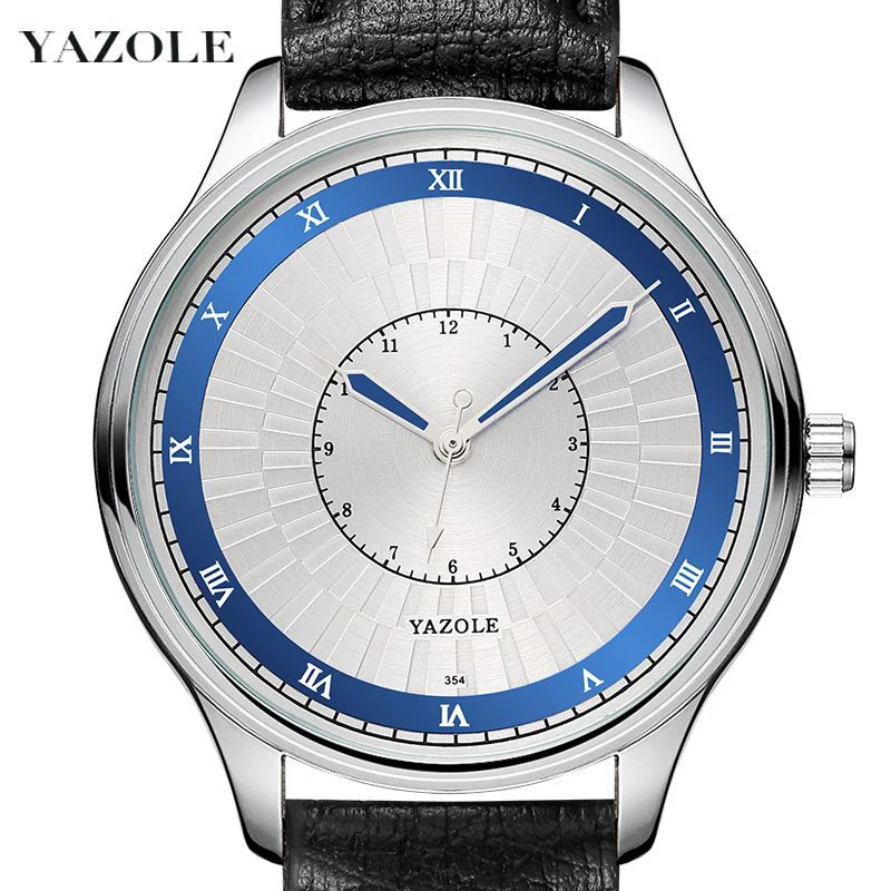 

YAZOLE Hardlex Mirror Quartz Watch Men Waterproof Casual Business Man's Wristwatches World Time