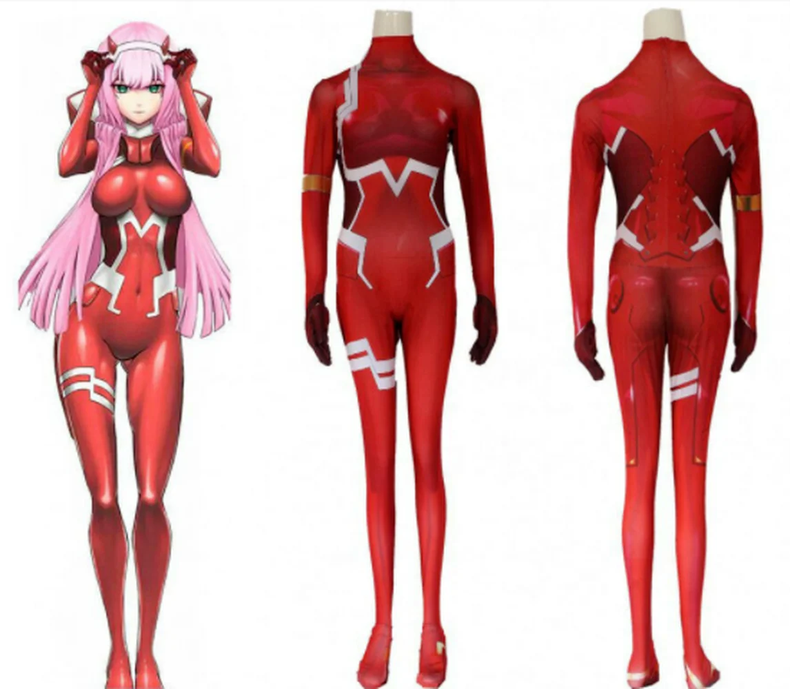 Аниме Daeling в FRANXX 02 ноль два Косплэй костюм сексуальное боди комбинезон Хэллоуин