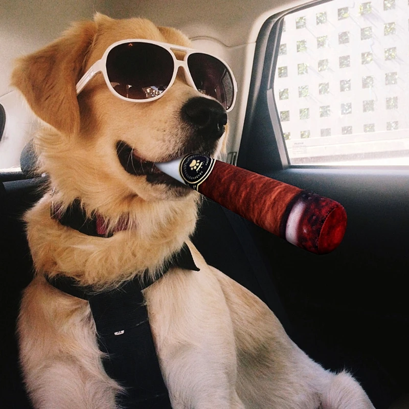 Игрушки для собак пищащий щенок плюшевая игрушка забавная горящая сигара