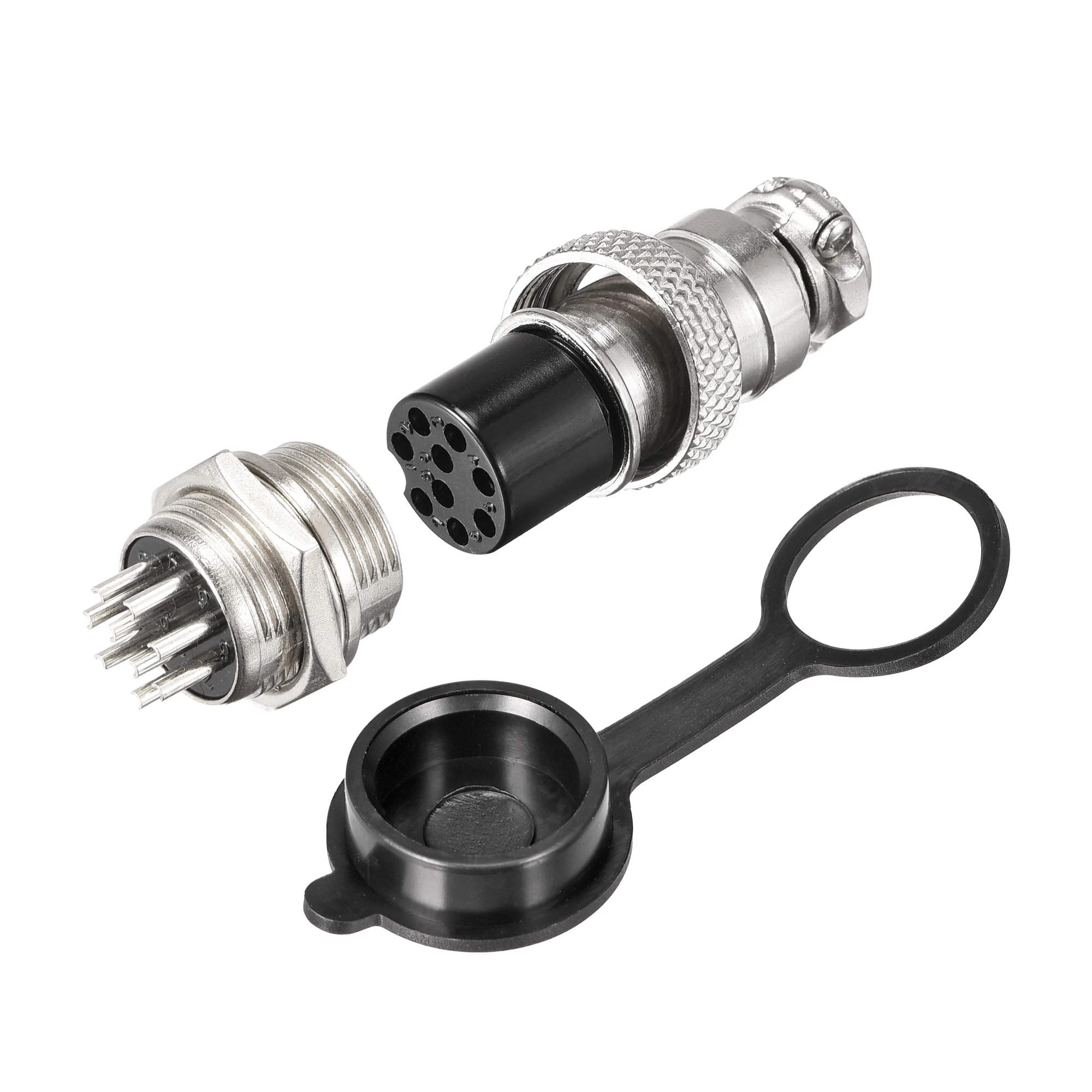 

Uxcell 16mm 9 Terminals 5A 250V GX16 Aviation Connector with Plug Cover 2 Set