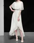Женское элегантное белое платье, высококачественное свадебное коктейльное платье, женское асимметричное дизайнерское шифоновое платье