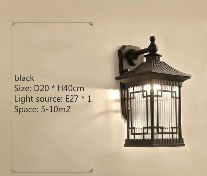 

Новая китайская уличная настенная лампа, водонепроницаемый внешний светильник для балкона, креативная вилла, лестница, ворота, коридор, ули...