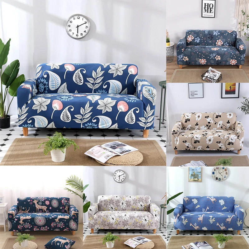 

stretch 1/2/3/4 Seater Print Corner Sofa Cover Elastic Removable Slipcover All-inclusive Dustproof Protector For Combination Set