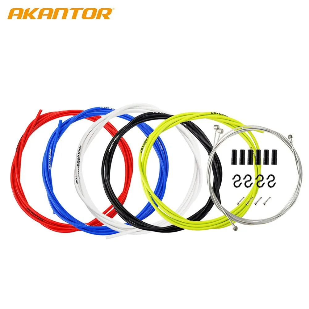 

Gear Cable Brake Set Inner Outer Front Rear MTB Mountain Bike Bicycle Cables Kit Line Set 4mm Transmission Rotation S Buckle