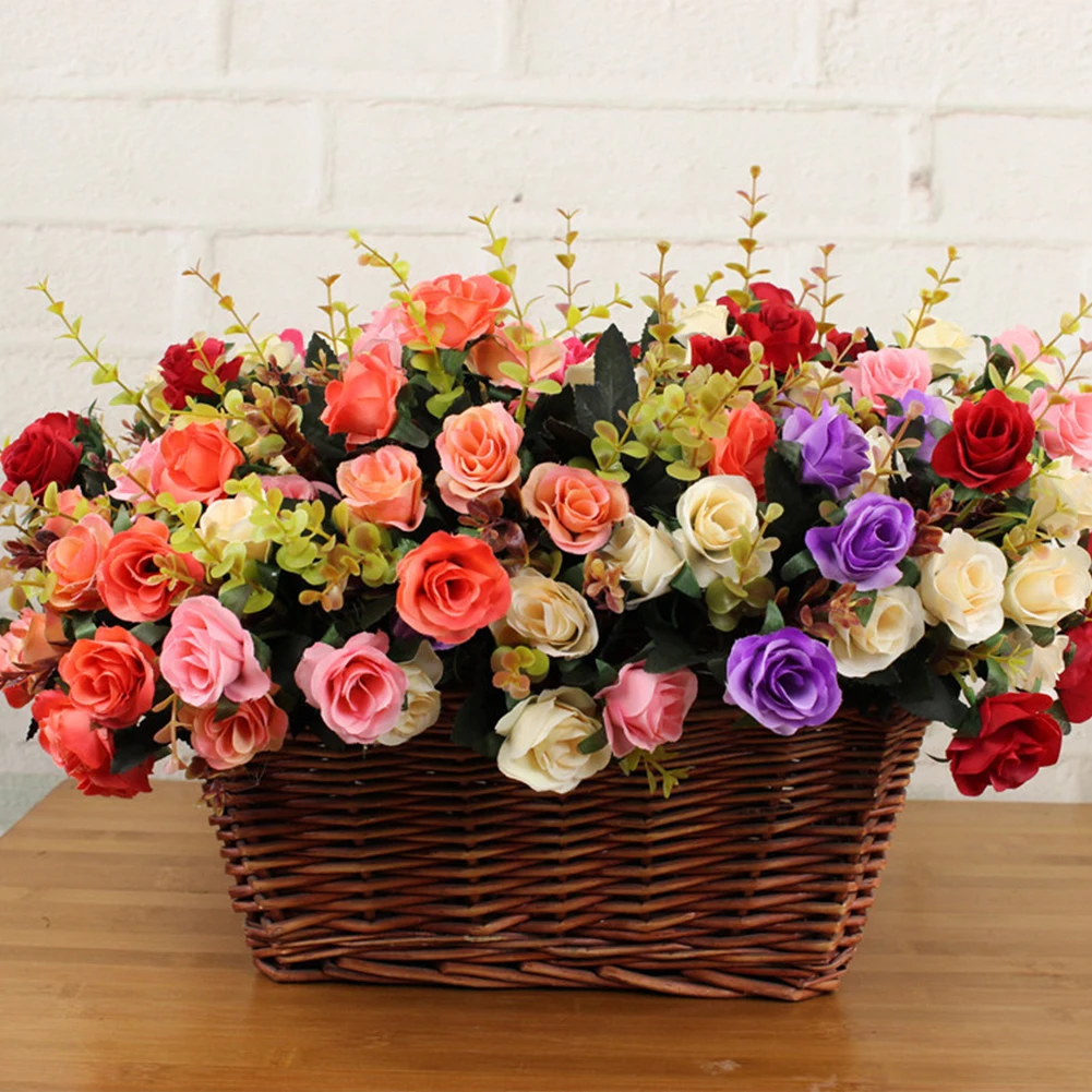 Искусственные цветы букет розы на 10 головок свадебные искусственные для