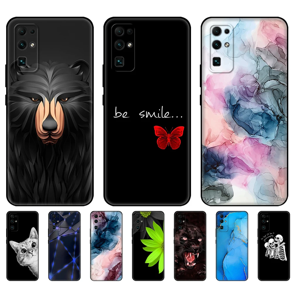 For HONOR 30 Case 6.53 inch BMH-AN10 Soft Silicon TPU Back for Honor 30 Pro Plus Cover honor 30 Premium Bumper black tpu case