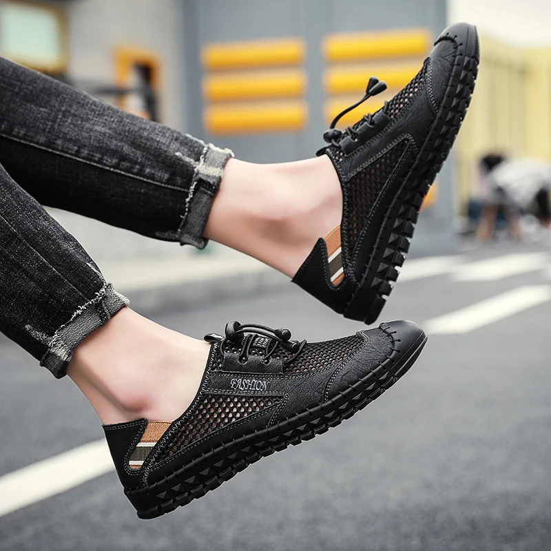 Basket Homme Summer Breathable Men Hiking Shoes Mesh Outdoor Man Sneakers Climbing Sport Shoes Quick-dry Water Walking Shoes