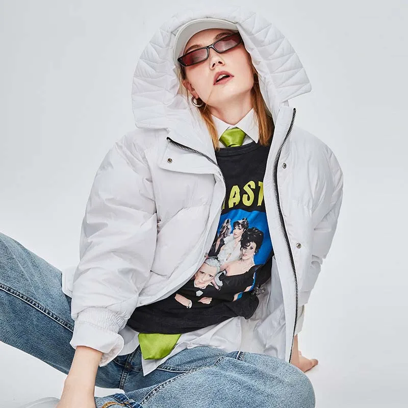 Зимняя новая модная уличная дизайнерская Брендовая женская короткая куртка