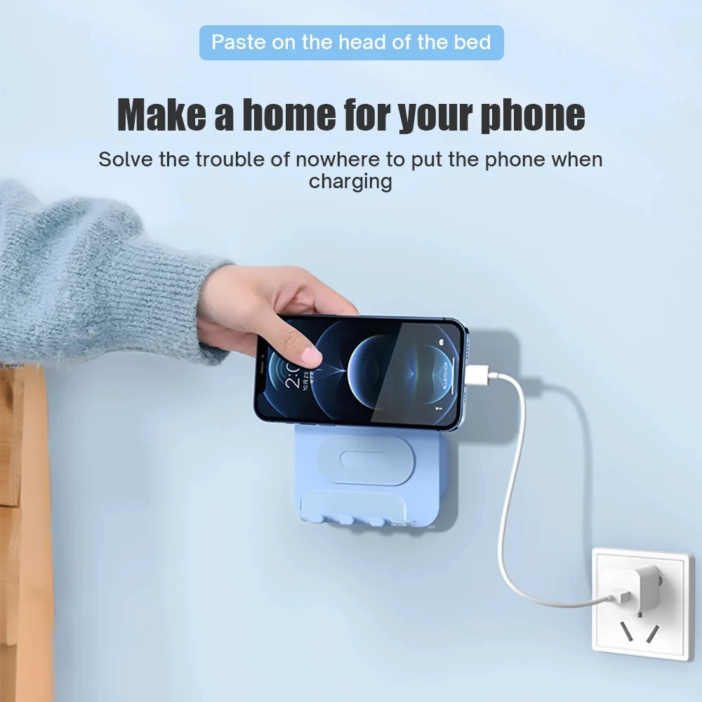 

Universal Plastic Mobile Phone Holder Stand Wall Mounted Organizer Storage For iPhone iPad Samsung Huawei Xiaomi Lenovo