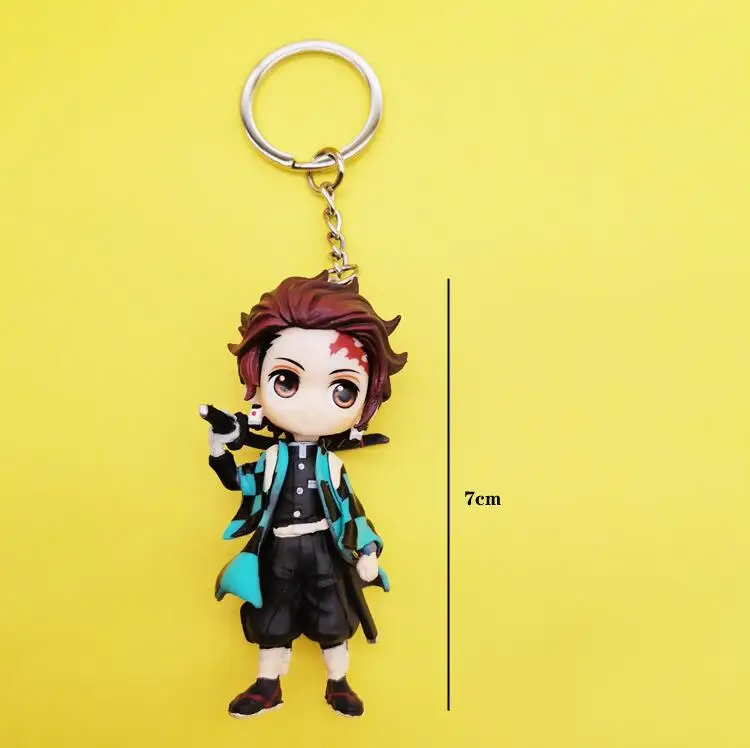 6 шт./компл. аниме демон убийца фигуркы игрушки Llaveros Kimetsu без Yaiba брелки для ключей