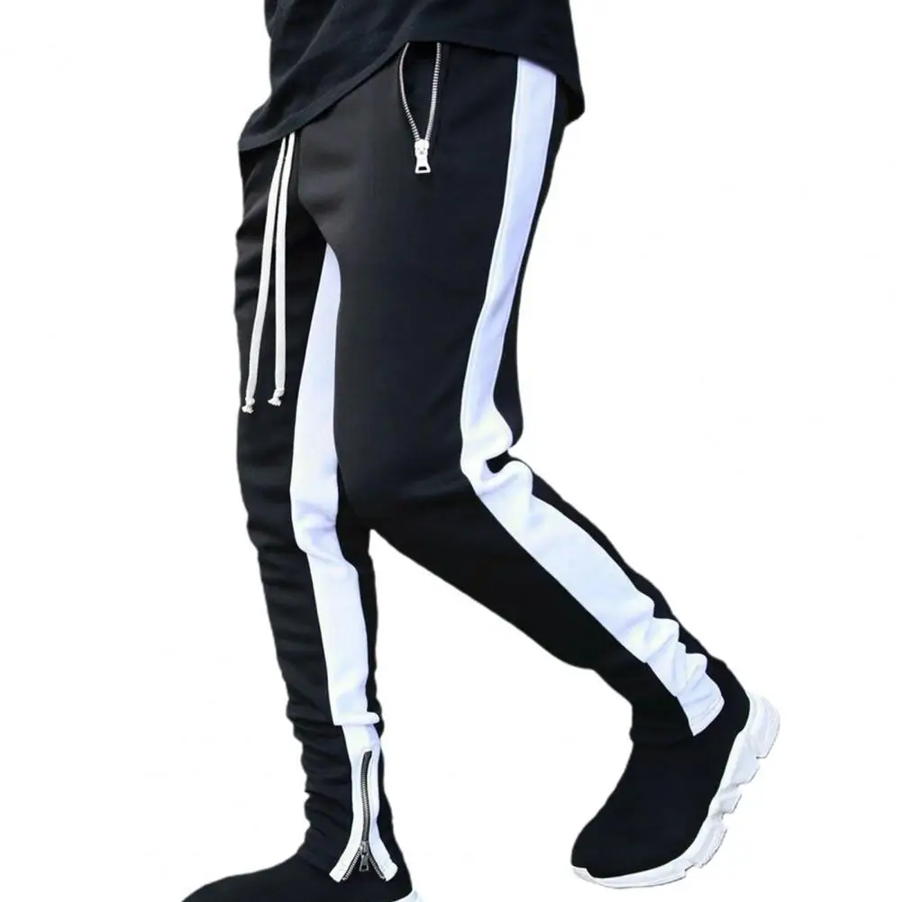 Autumn Winter Men Zipper Pockets Casual  Pants Fashion Male Sports Running Tight Trousers Sportswear Pants Trousers Plus Size