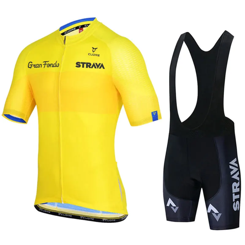 

2021 Team STRAVA Cycling Jerseys Bike Wear clothes bib gel Sets Clothing Ropa Ciclismo uniformes Maillot Sport Wear