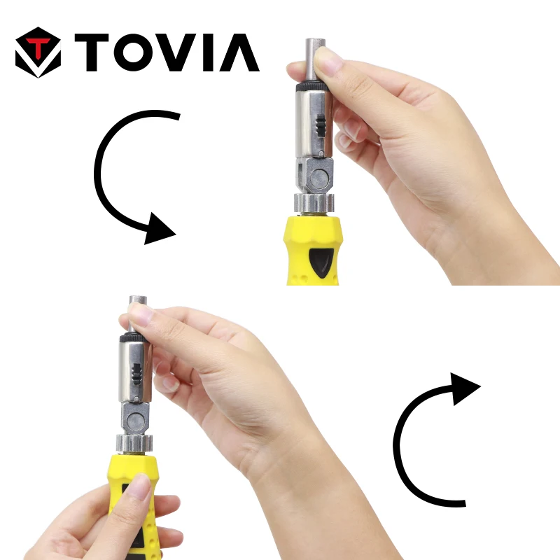 TOVIA 18 шт. трещотка отвертка бит и Набор торцевых головок с magentic ручка водителя
