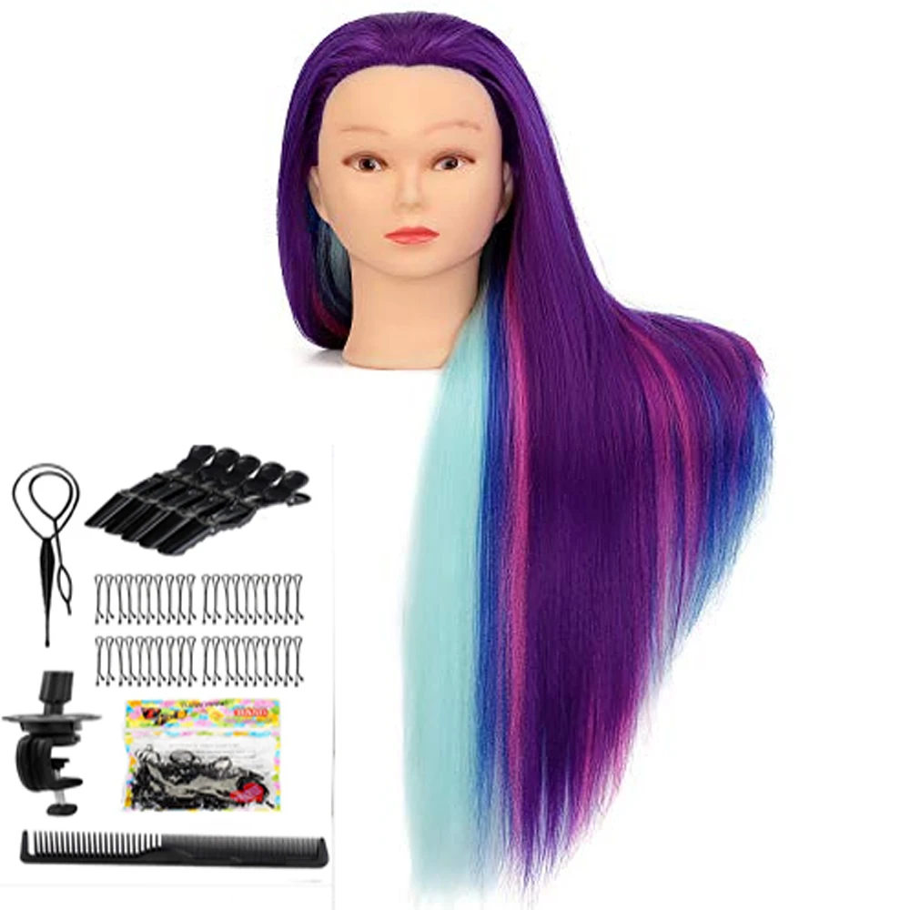 Neverland 24 &quotсинтетический Радужный Фиолетовый Синий манекен головы