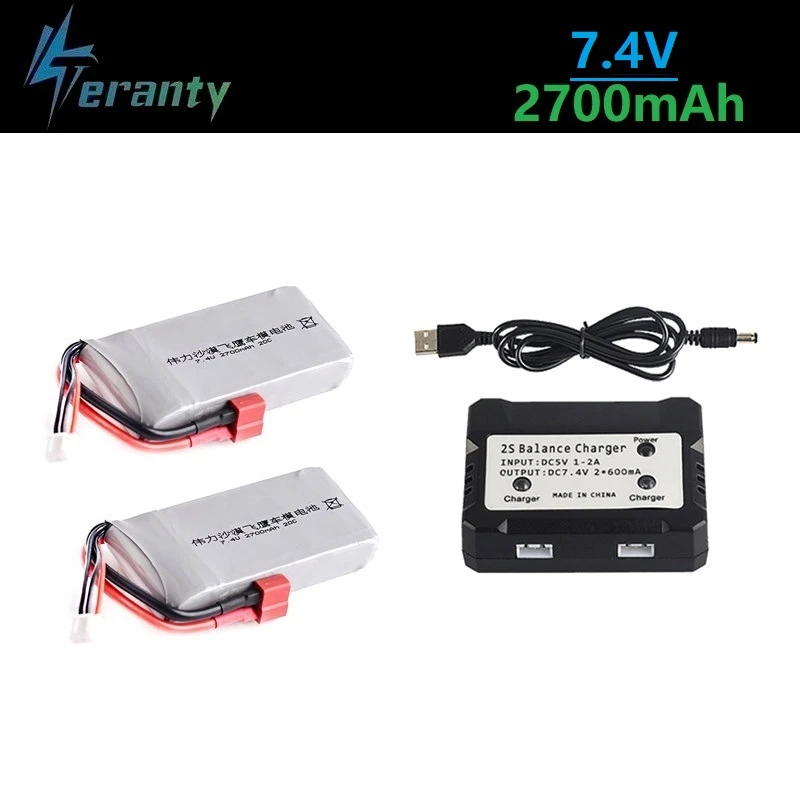 Обновленный аккумулятор 2700 мАч 7 4 В для Wltoys 12428 12423 RC четырехколесный