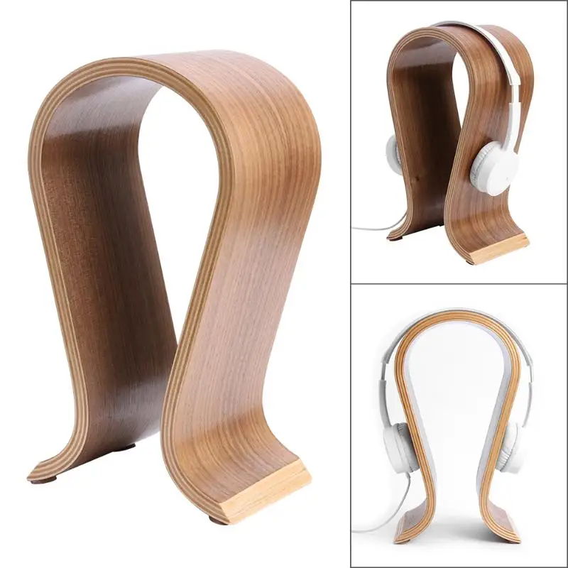Деревянная подставка для наушников легкость портативность не занимает места