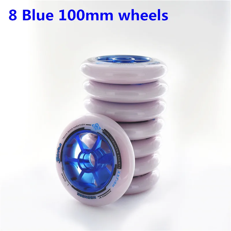 8 Blue 100mm Only Профессиональные колеса для катания на коньках, роликовые коньки, колеса для MPC XXFirm 87A 65A, двухъядерный трек, гоночная покрышка для дорожного катка 100 мм 110 мм - Цвет: 8 Blue 100mm Only