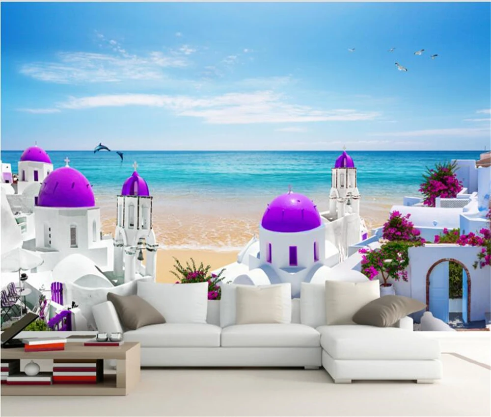 Beibehang большой пользовательский Средиземноморский замок пляж море красота