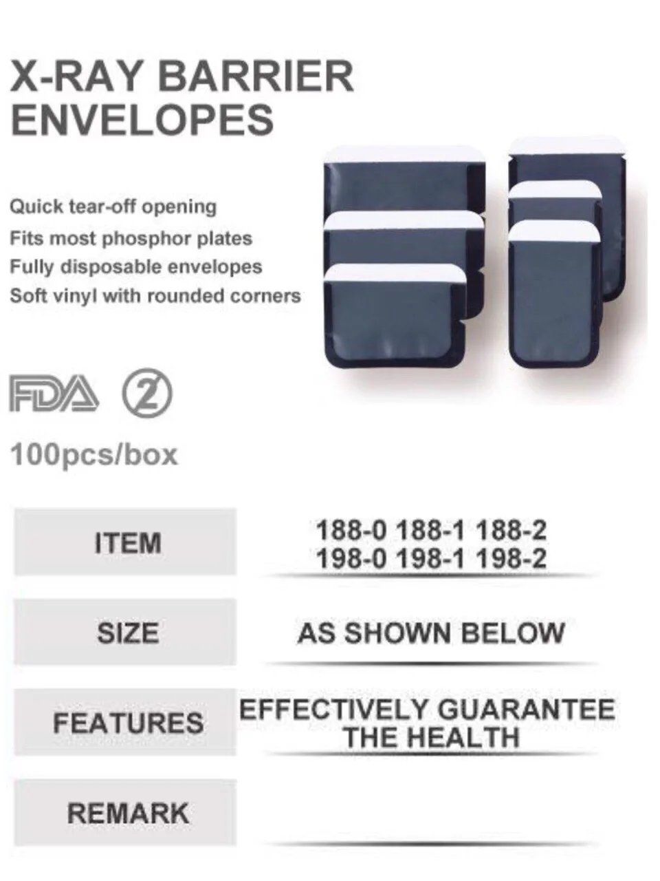 100 шт. высокое качество мягкой зубной конверты для стоматологических барьеров