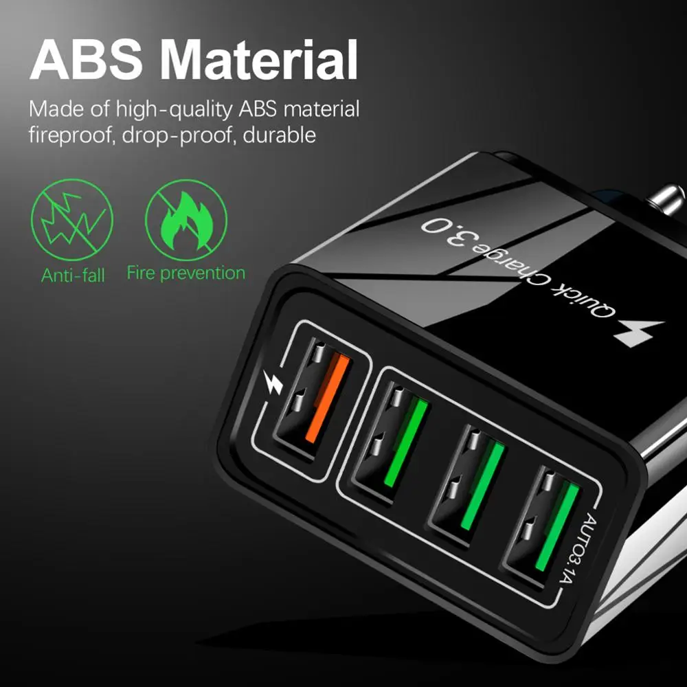 15W быстрое зарядное устройство QC 3 0 USB стандарта ЕС США Великобритании