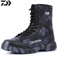 2021 daiwa winter outdoor men shoe fishing boot high leather combat boots waterproof non slip wearable fishing trekking sneakers