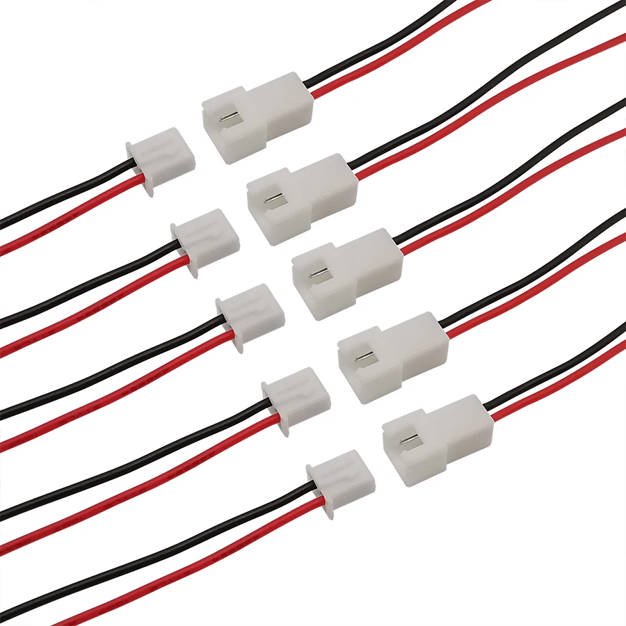 20/10/5Pcs JST XH 2.54 mm Pitch 2 Pin Male or Female Jack Wire Cable Connector XH2.54mm 2P Plug Socket Cable Length 20cm 26AWG