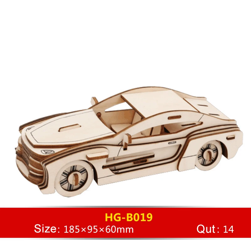 3D модель автомобиля пазл красочный деревянный материал детская игрушка Горячая