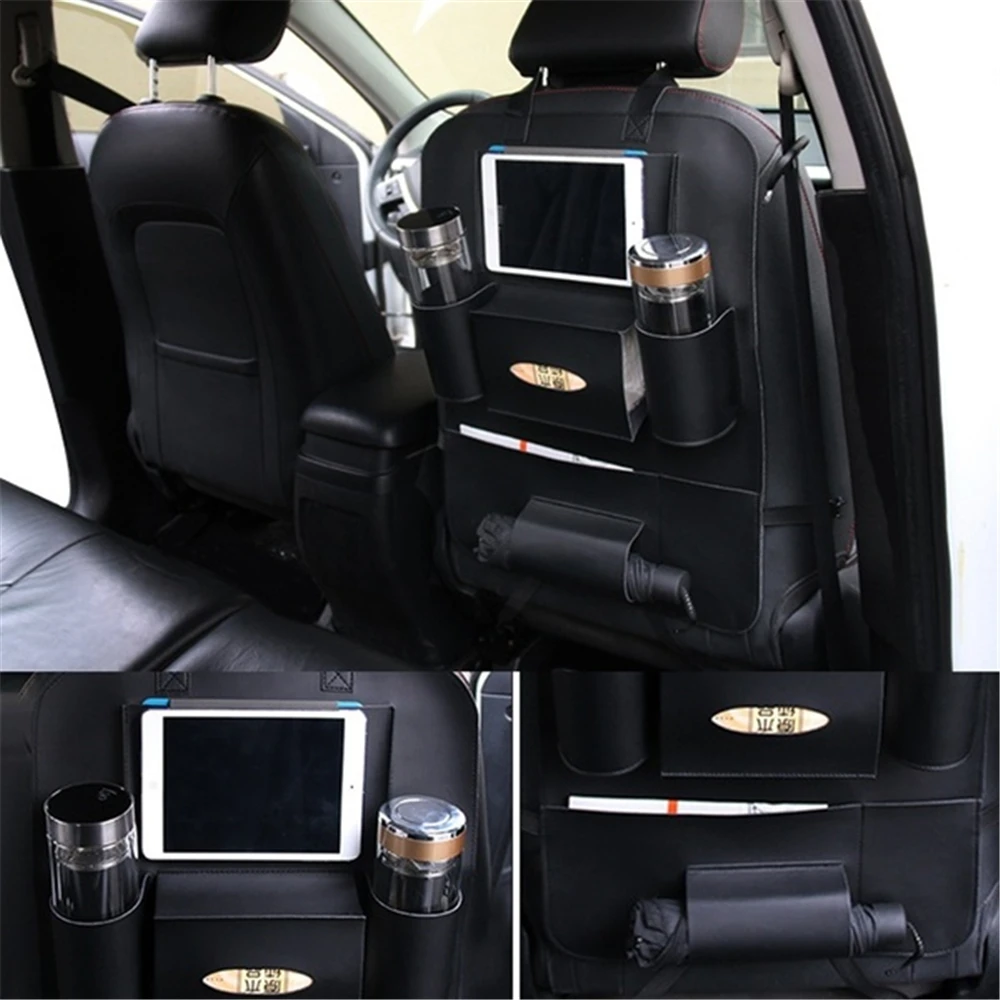 Pаспродажа Сумка из искусственной кожи с несколькими карманами для спинки автомобильного сиденья, подвесная сумка-Органайзер для хранения, автомобил...