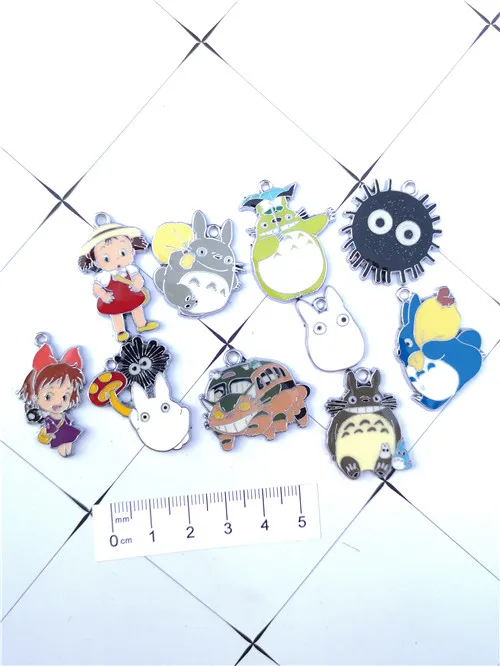 10 шт. японское аниме Мой сосед Тоторо цепочка для ключей эмалированные бусины