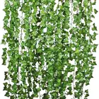 12 шт., длинные искусственные растения, зеленые листья плюща, искусственные растения, листья для дома