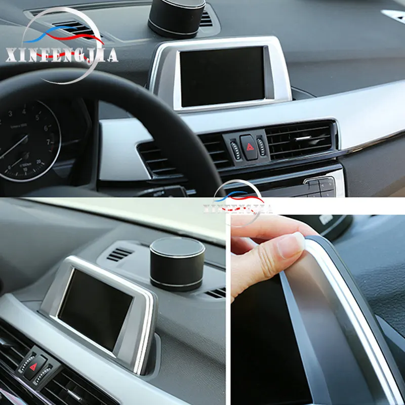 

For BMW X1 F48 16-19 Chrome ABS Interior Center navigation GPS Frame Cover Trim