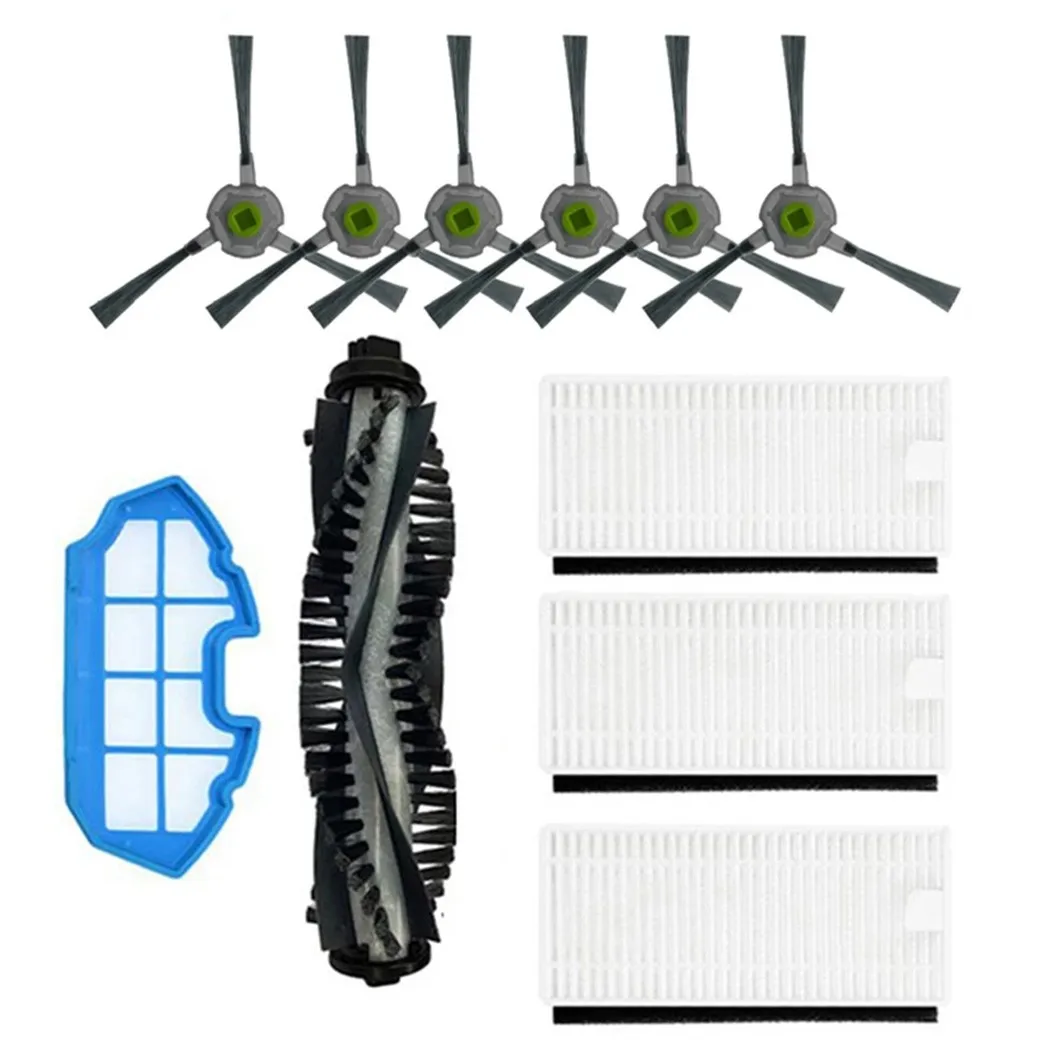 

11PC/Set Pre-Filter Filters Main Roller Brush Side Brushes For MOOSOO MT501 MT710 MT720 Vacuum Cleaner Sweeper Clean Replacement