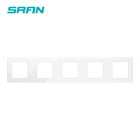 SRAN 5 Рамка пустая панель с установочной железной пластиной 430 мм * 86 мм белыйчерныйзолотой Кристалл Закаленное стекло переключатель розетка панель