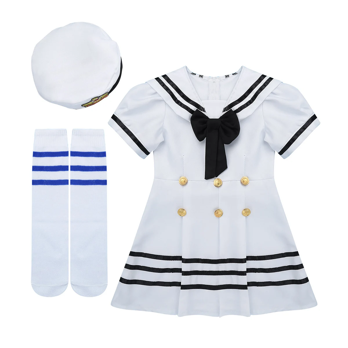 Teen Girls Dress Chorus Stage Wear Dance Performance Navy Sailor Costumes Kids Army Suit Halloween Cosplay Party Up | Тематическая